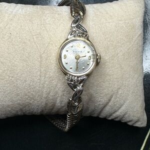 Vintage 1978 Bulova Ladies Cocktail Watch, 10K Gold Plated